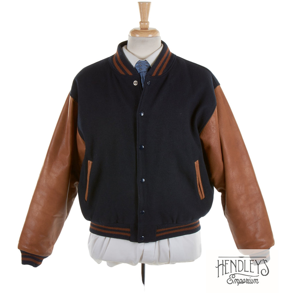 Vintage Brooks Brothers 90s Varsity Jacket M in Wool Leather Bomber USA