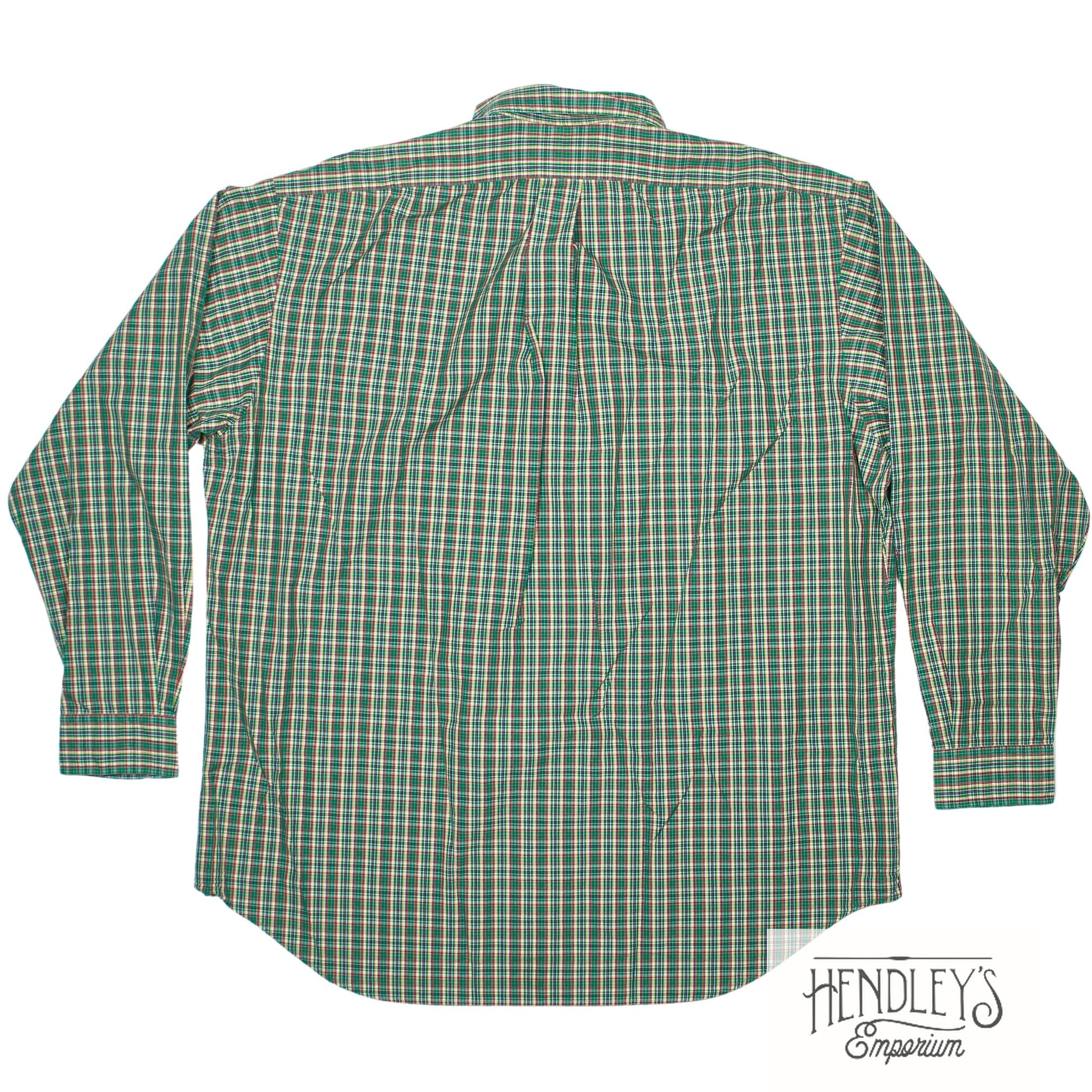 Polo Ralph Lauren Men Plaid Flannel Button Down Shirt Green/Navy Big & Tall  3XB