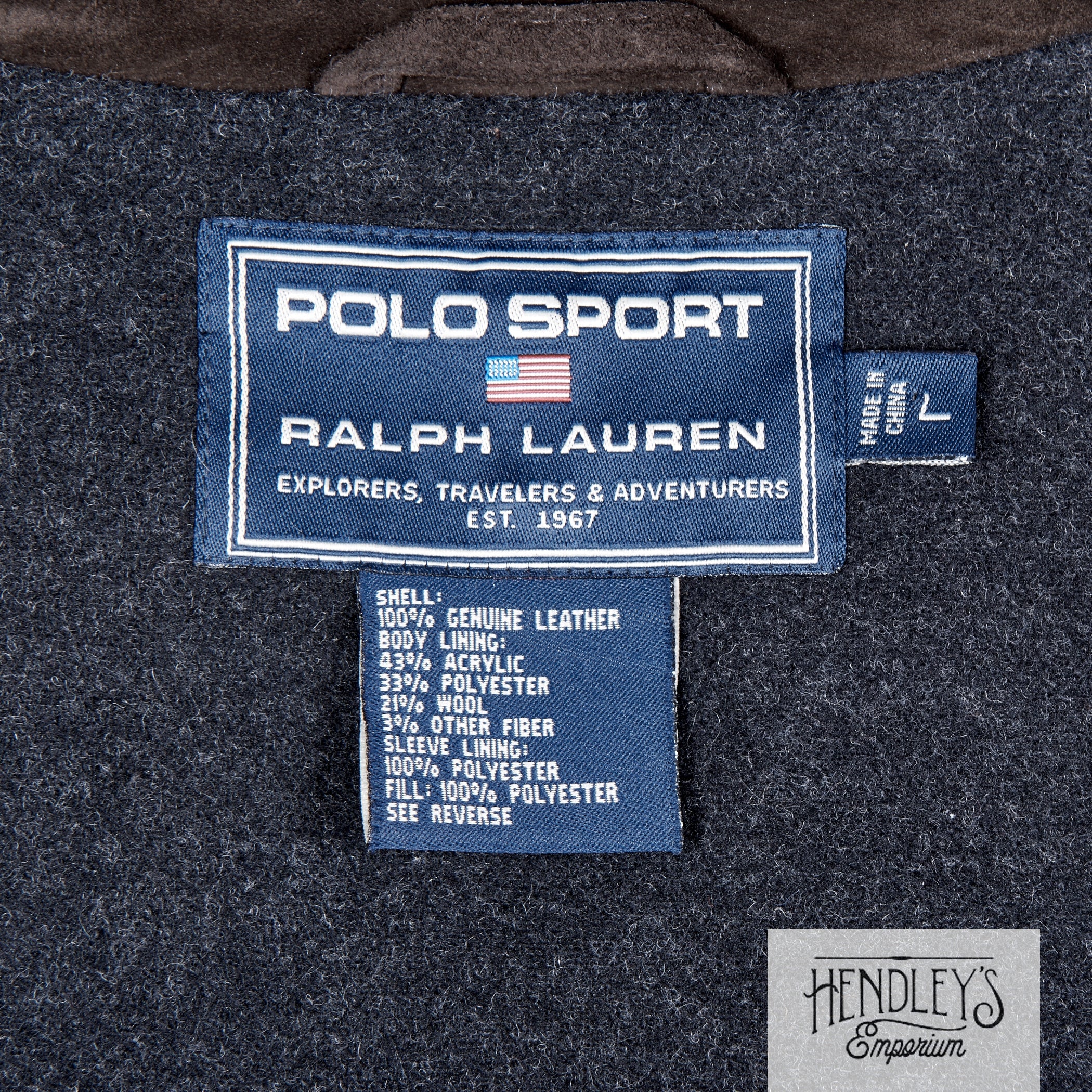 Vintage 90s Jacket Polo Sport Ralph Lauren L Brown Suede Trucker 