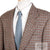 Vintage 80s Harris Tweed Jacket 42R Chestnut Brown Blue Houndstooth